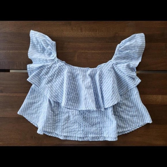 Blue Striped Women's Top - Picture 1 of 3